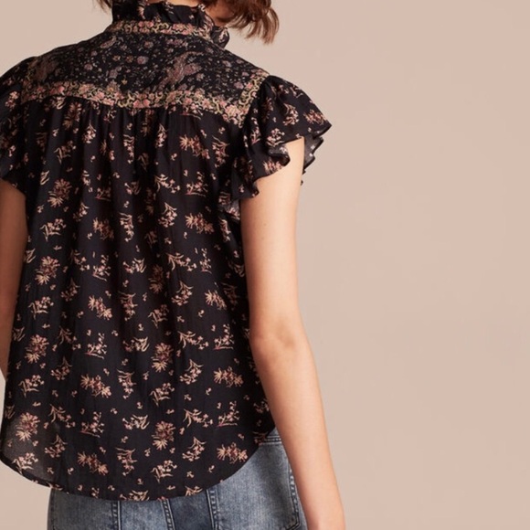 LA VIE Rebecca Taylor SL print mix top size S - Picture 4 of 8